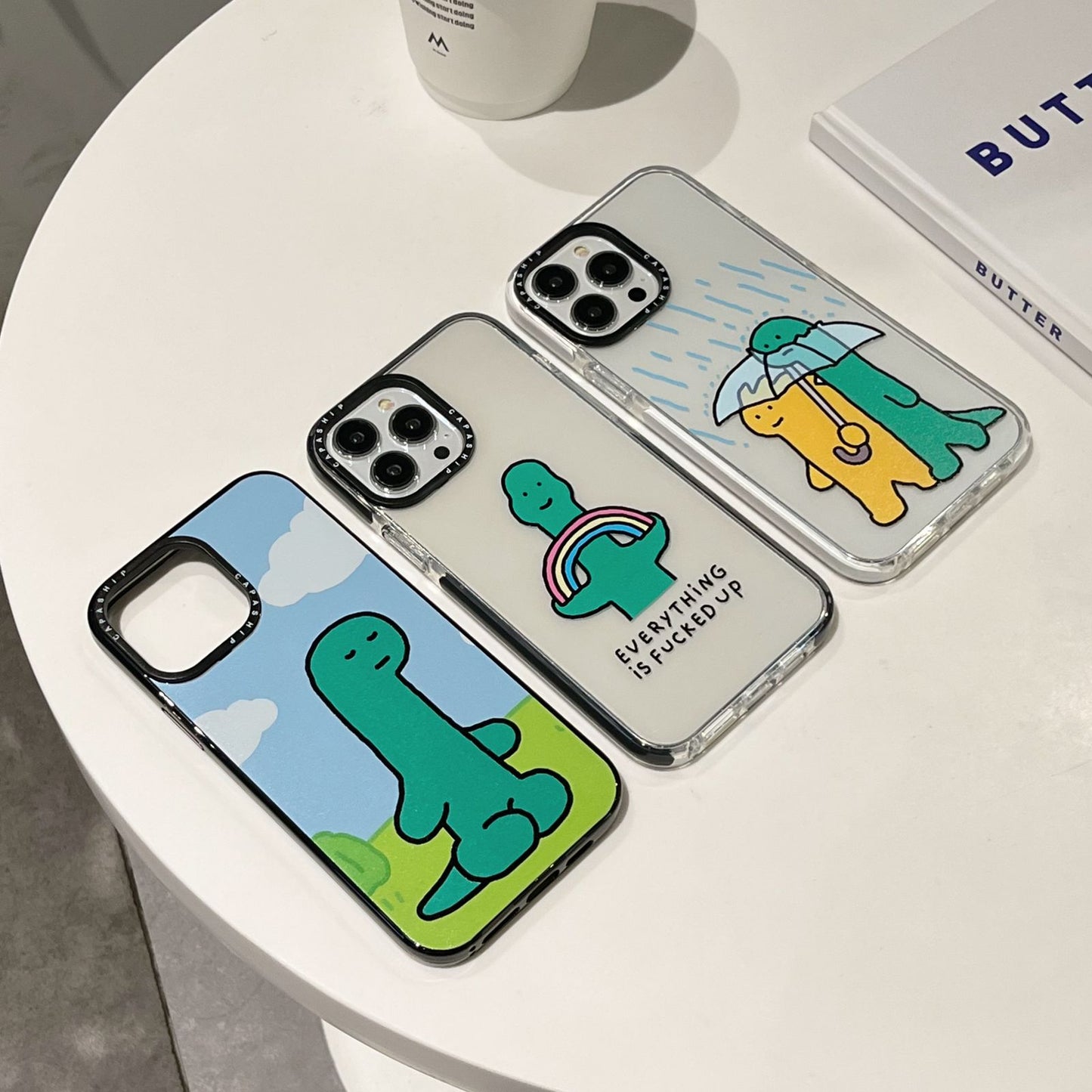 Green dinosaur phone case for iPhone