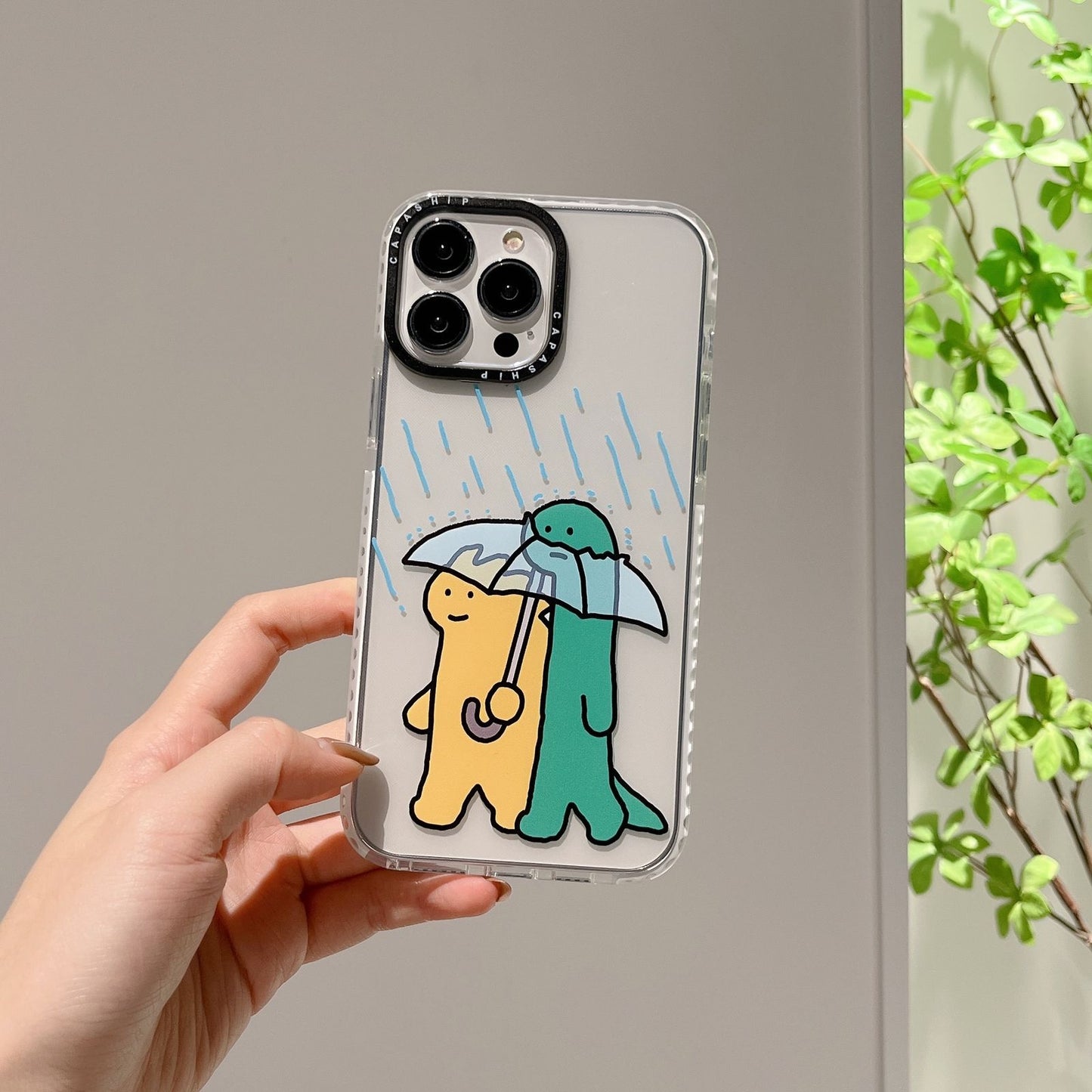 Green dinosaur phone case for iPhone