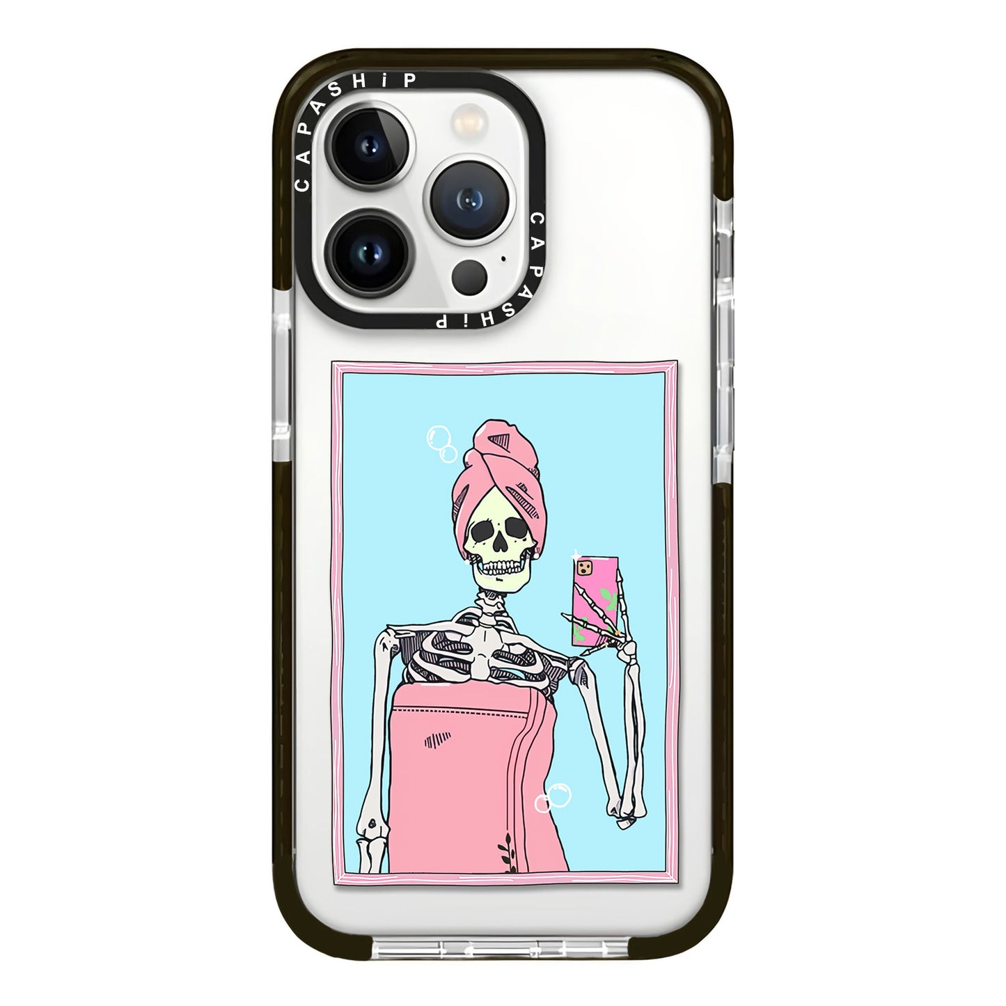 Skeleton selfie phone case for iPhone