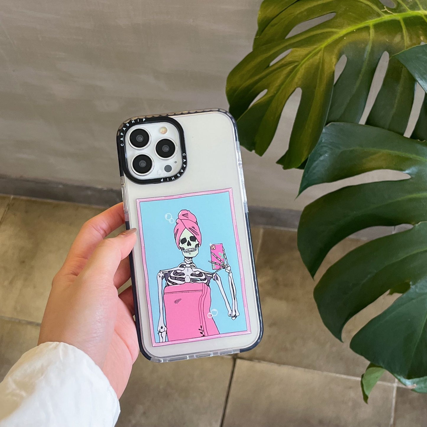 Skeleton selfie phone case for iPhone